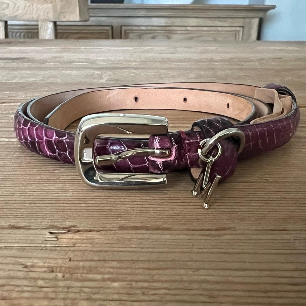 Max Mara Skinny Leather Waist Belt